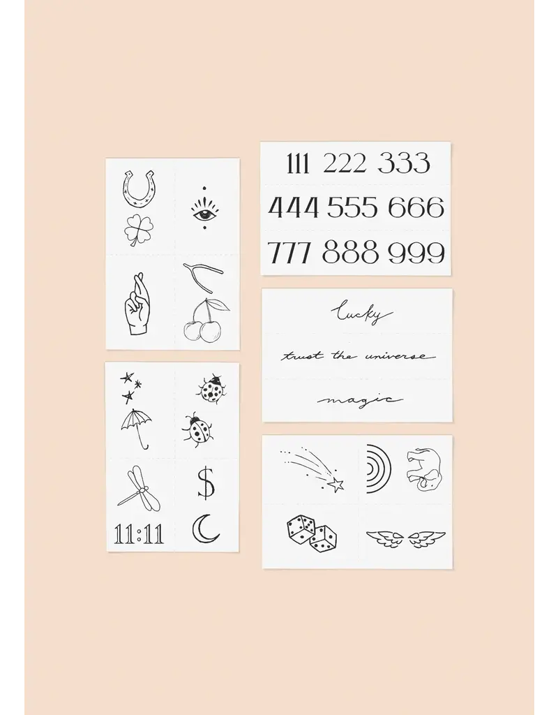inkd by dani Hand Drawn Temporary Tattoos (lucky girl pack)