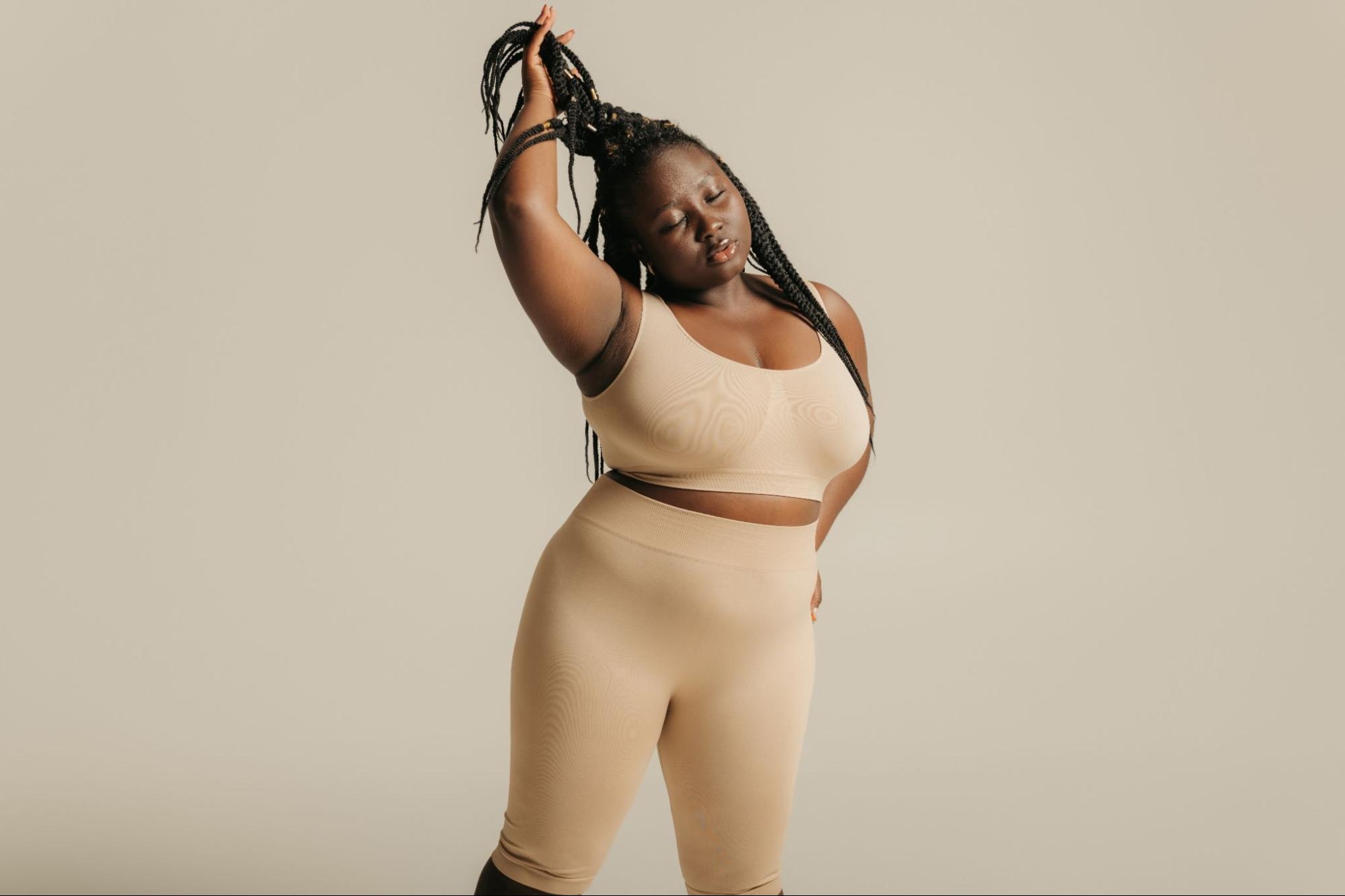 Woman in shapewear. 