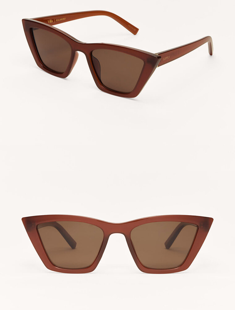 Z Supply Villa Chestnut-Brown Polarized Sunglasses