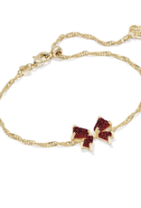 Kendra Scott Blair Bow Small Delicate Chain Bracelet in Bright Red Drusy