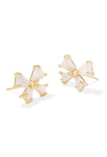Kendra Scott Blair Bow Small Stud Earring Gold in Iridescent Drusy