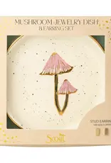 Scout Curated Wears Jewelry Dish & Stud Earring Set Mushroom/Oatmeal