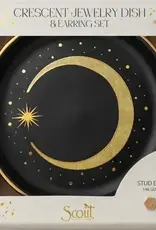 Scout Curated Wears Jewlery Dish & Stud Earring Set Crescent Moon/Black