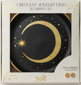 Scout Curated Wears Jewlery Dish & Stud Earring Set Crescent Moon/Black