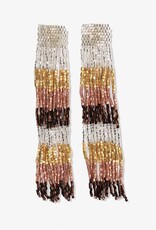 Ink + Alloy Ila Uniform Stripe Mixed Luxe Beads Fringe Earrings