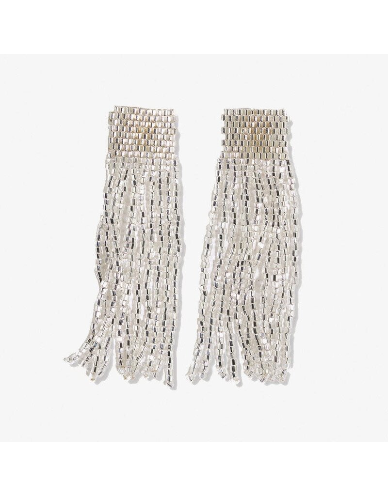 Ink + Alloy Marilyn Solid Beaded Fringe Earring Silver
