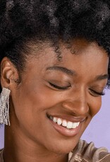 Ink + Alloy Marilyn Solid Beaded Fringe Earring Silver
