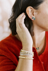 Kendra Scott Blair Bow Small Stud Earring Gold in Emerald Drusy