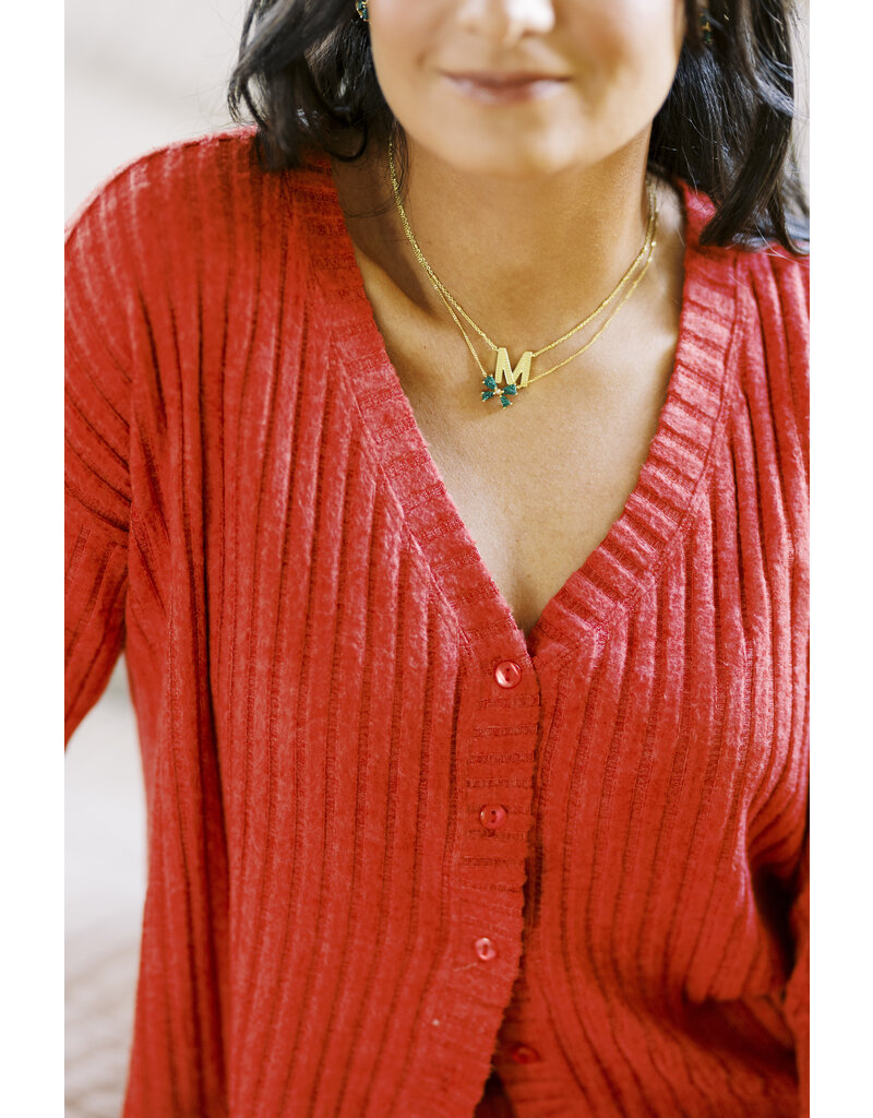 Kendra Scott Letter M Pendant Necklace Gold