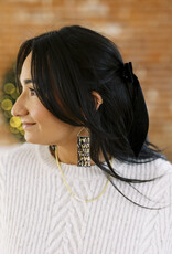 Ink + Alloy Patricia Mixed Luxe Beaded Fringe Earrings Black/White
