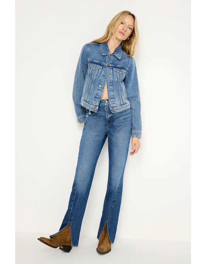 Good American Good Icon Twisted Slit Denim