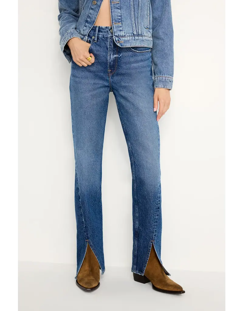 Good American Good Icon Twisted Slit Denim