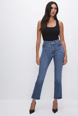 Good American Good Legs Straight Jeans with Deep V
