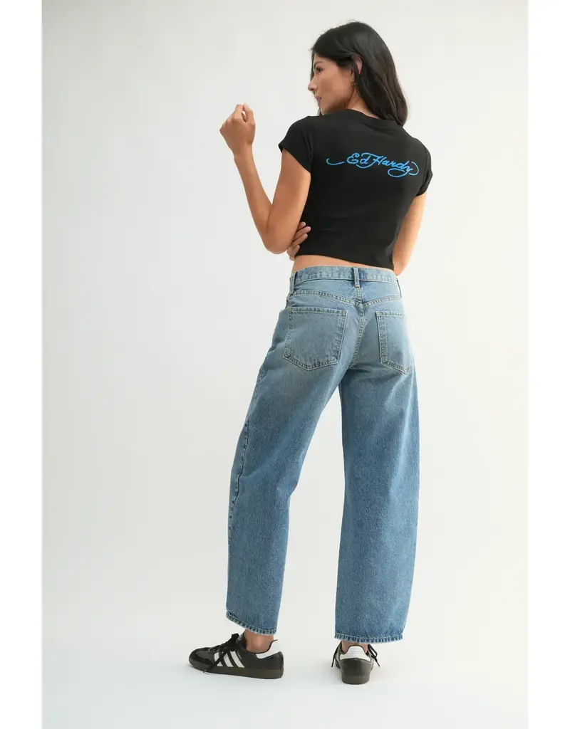 Just Black Denim Barrel Jean