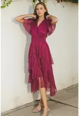 Dress Forum Meteor Cinched Waist Tiered Maxi