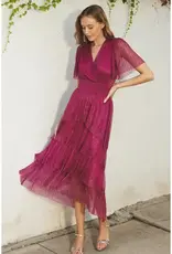 Dress Forum Meteor Cinched Waist Tiered Maxi
