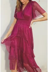 Dress Forum Meteor Cinched Waist Tiered Maxi