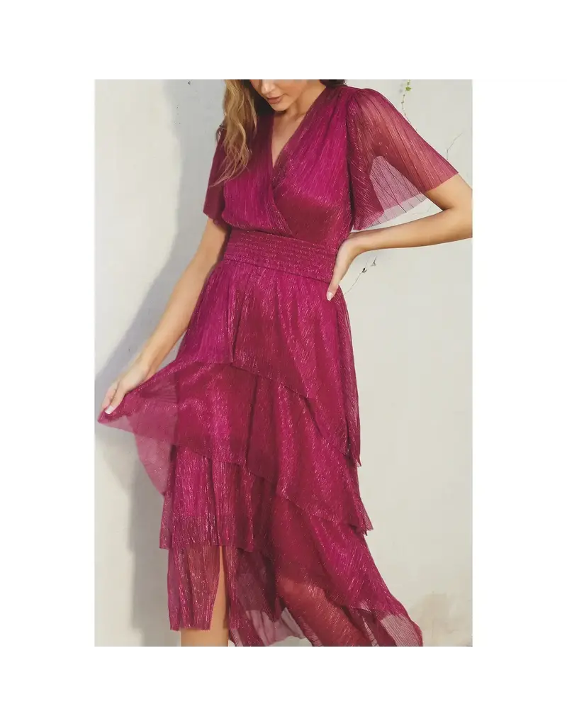 Dress Forum Meteor Cinched Waist Tiered Maxi