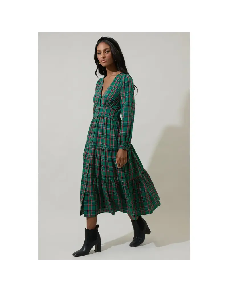 Sugarlips Jace Plaid Button Down Dress