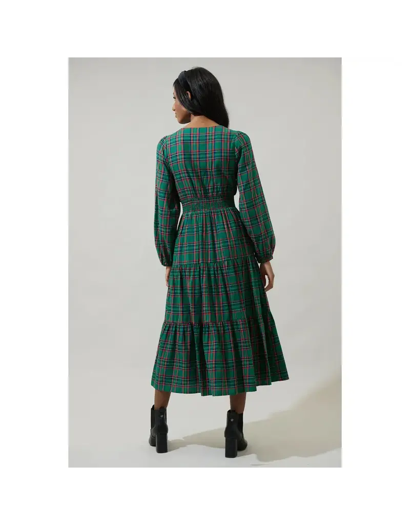Sugarlips Jace Plaid Button Down Dress