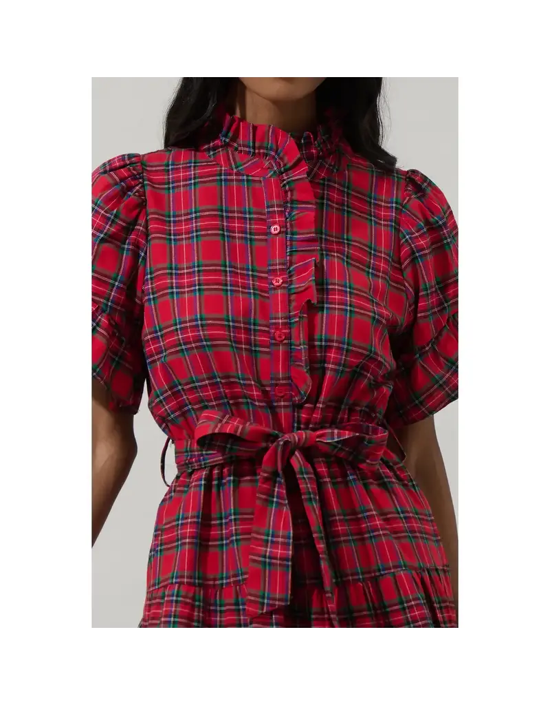 Sugarlips Arvarda Plaid Cottonwood Ruffle Dress