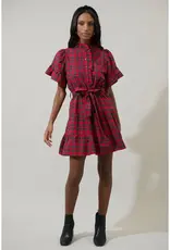 Sugarlips Arvarda Plaid Cottonwood Ruffle Dress