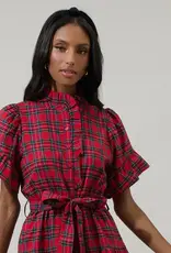Sugarlips Arvarda Plaid Cottonwood Ruffle Dress
