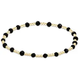 ENEWTON Gemstone Gold Sincerity Pattern 3mm Bead Bracelet Onyx