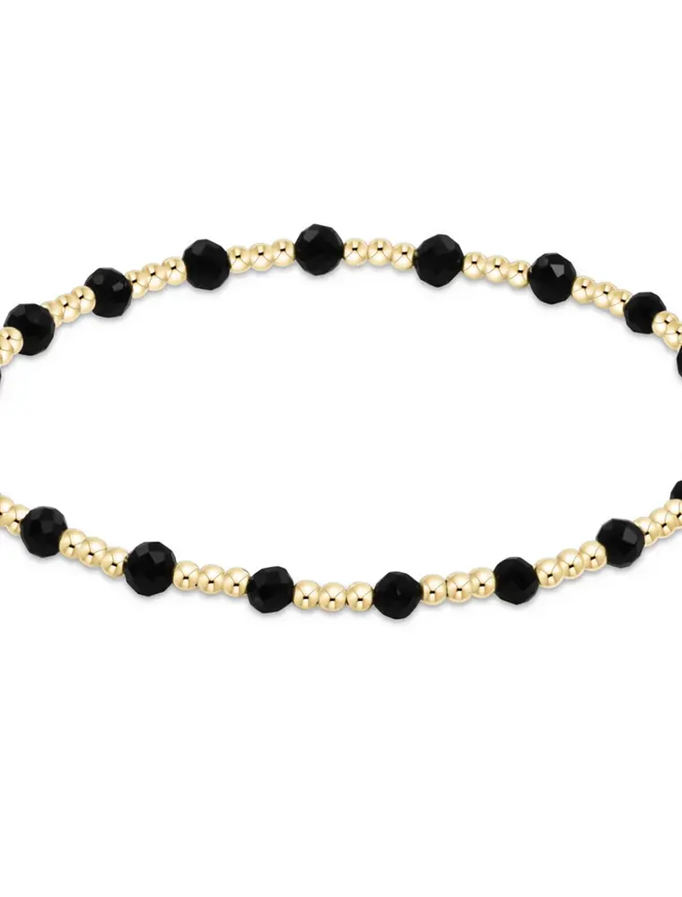 ENEWTON Gemstone Gold Sincerity Pattern 3mm Bead Bracelet Onyx