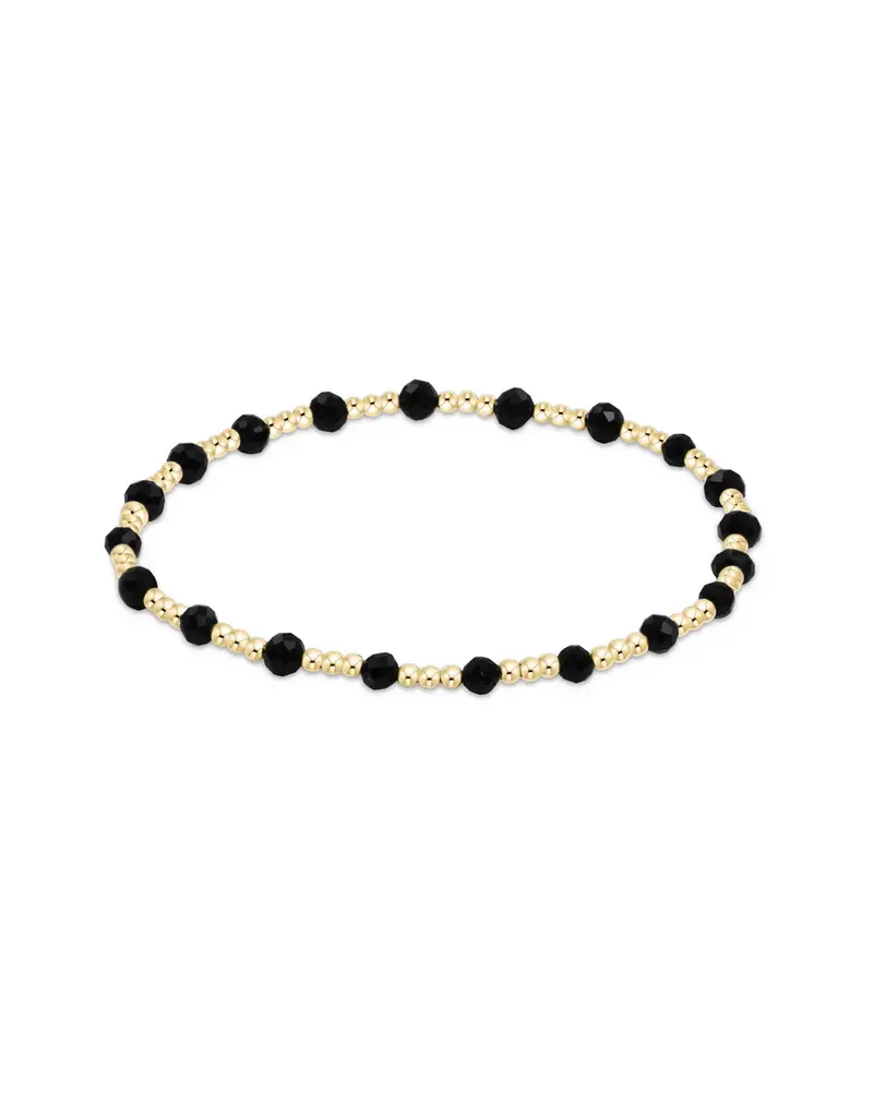 ENEWTON Gemstone Gold Sincerity Pattern 3mm Bead Bracelet Onyx