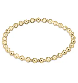 ENEWTON Classic Grateful Pattern 4mm Bead Bracelet Gold