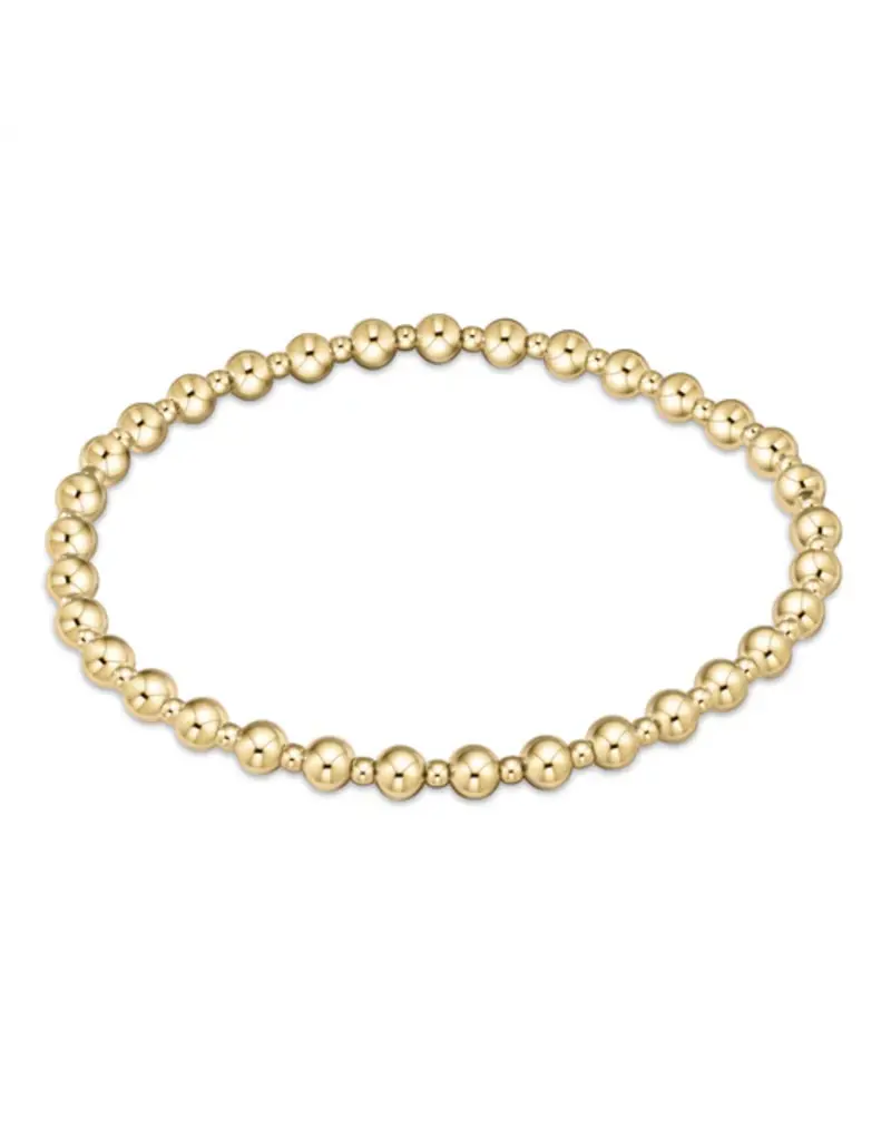 ENEWTON Classic Grateful Pattern 4mm Bead Bracelet Gold