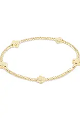 ENEWTON Signature Cross Small Gold Pattern 2mm Bead Bracelet