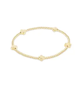 ENEWTON Signature Cross Small Gold Pattern 2mm Bead Bracelet