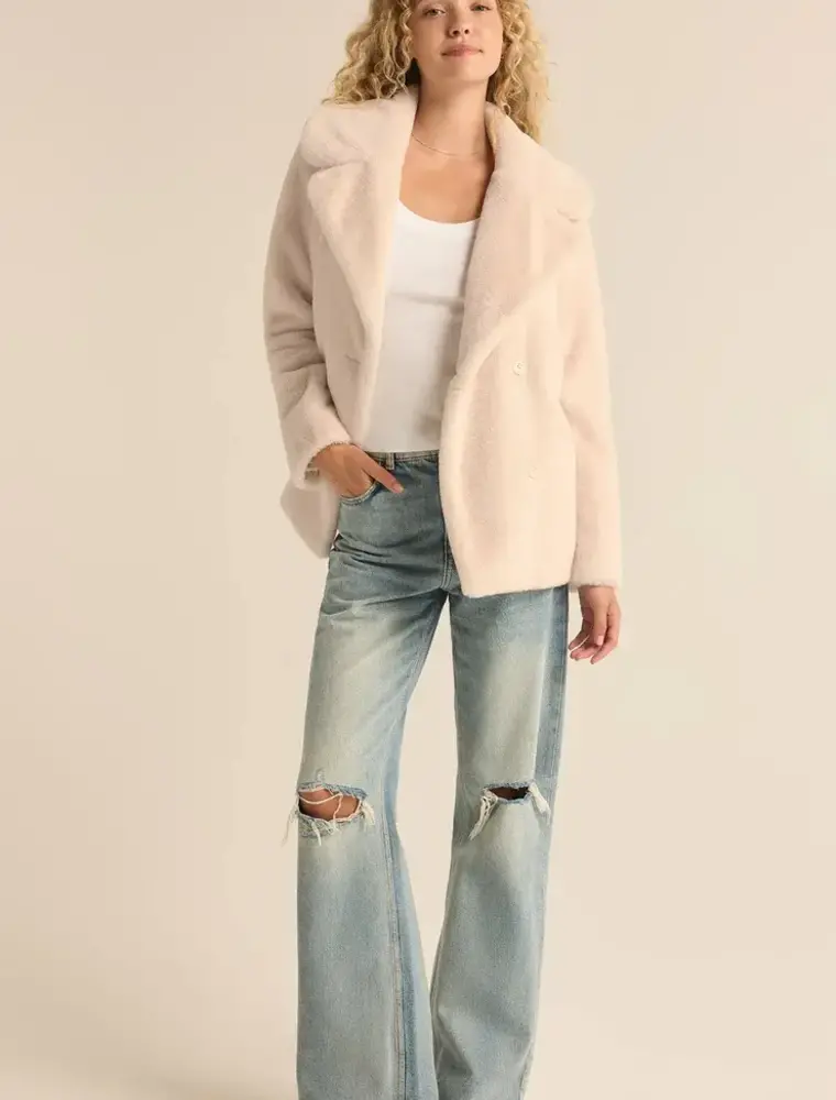Z Supply Gem Double Breasted Fur Coat