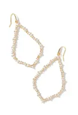 Kendra Scott Sophee Crystal Open Frame Earring Gold White Crystal