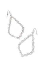 Kendra Scott Sophee Crystal Open Frame Earring Rhodium White Crystal