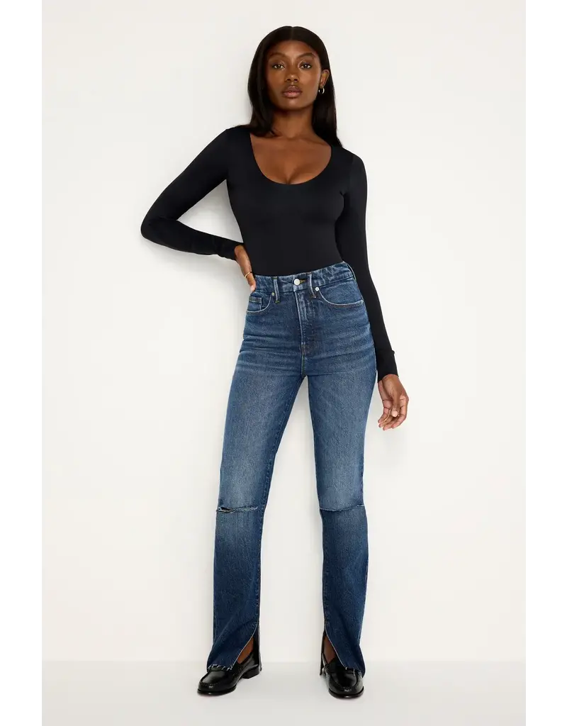 Good American Good Boy Jeans with Inseam Slit