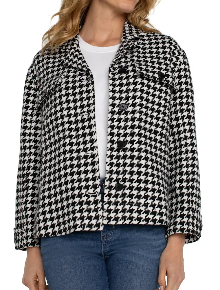 Liverpool Houndstooth Petite Boxy Shacket