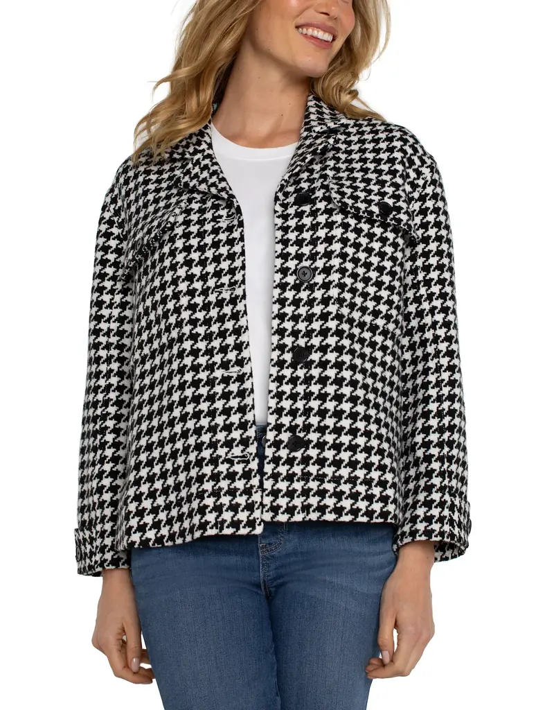 Liverpool Houndstooth Petite Boxy Shacket