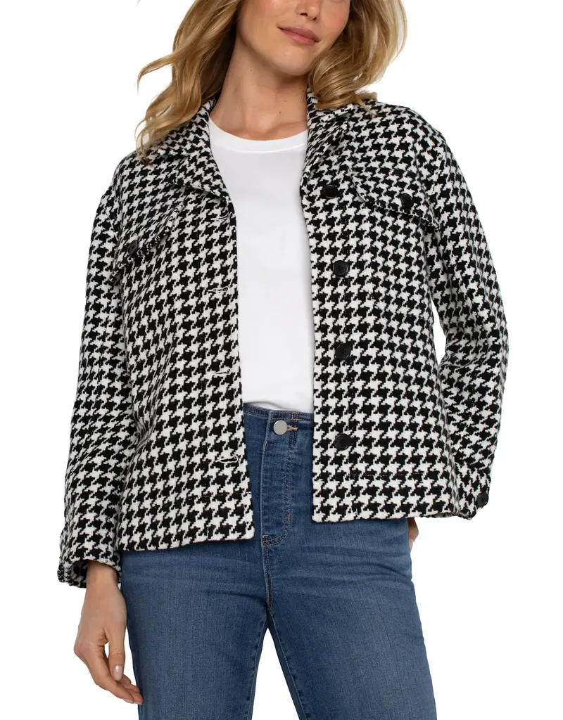Liverpool Houndstooth Petite Boxy Shacket