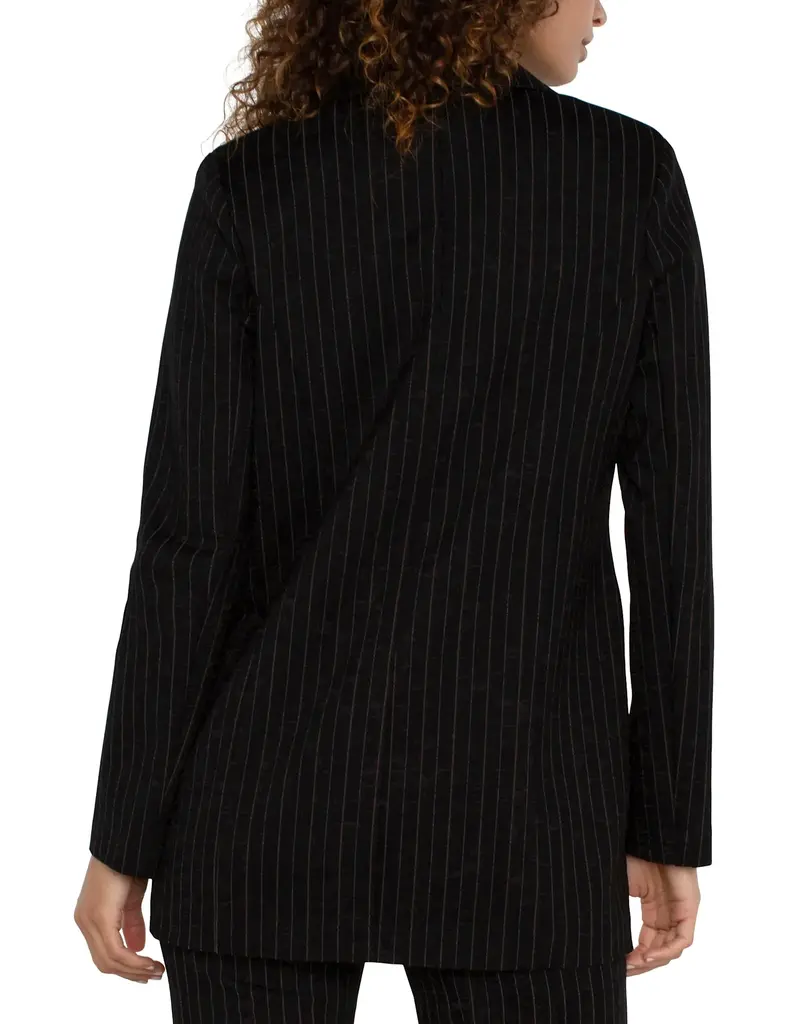 Liverpool Pinstripe Button Front Boyfriend Blazer