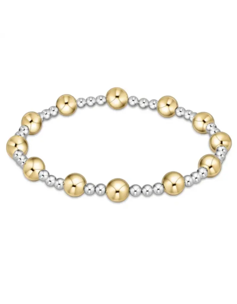 ENEWTON Classic Sincerity Pattern 6MM Bead Bracelet Mixed Metal