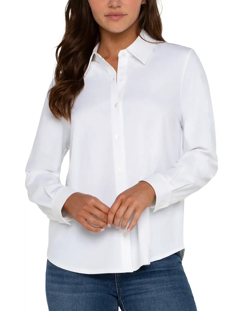 Liverpool Long Sleeve Button Front Knit Shirt