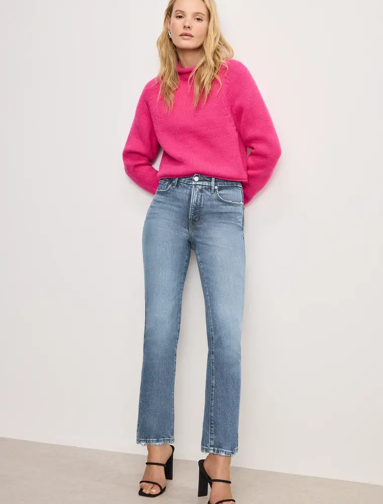 Good American Soft Tech Good Legs Straight Denim