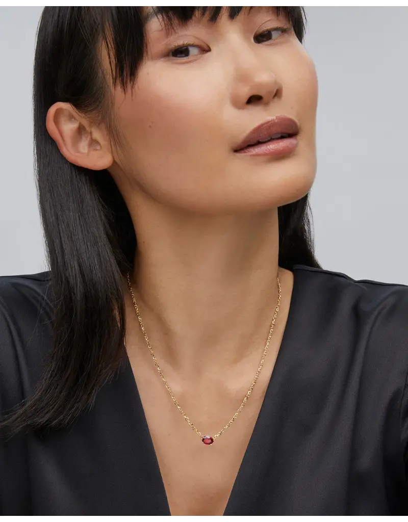Kendra Scott Cailin Pendant Necklace Rhodium Burgundy Crystal