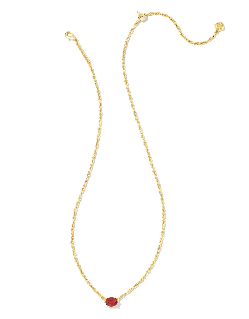 Kendra Scott Cailin Pendant Necklace Rhodium Burgundy Crystal