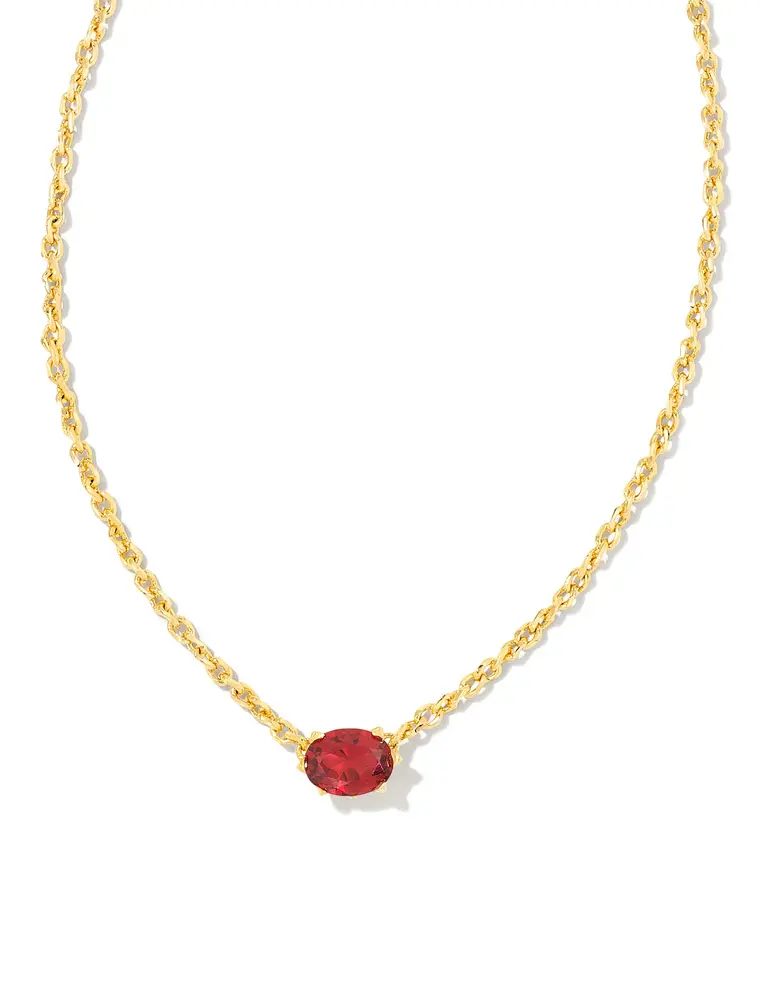 Kendra Scott Cailin Pendant Necklace Rhodium Burgundy Crystal