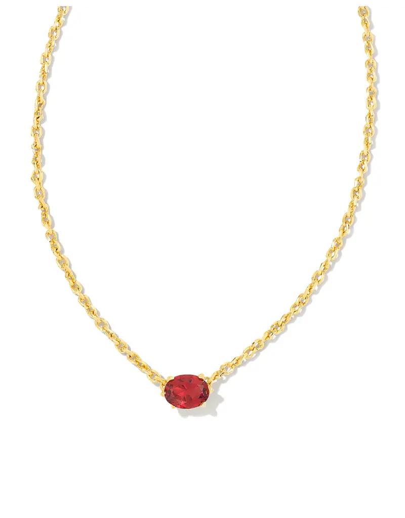 Kendra Scott Cailin Pendant Necklace Rhodium Burgundy Crystal