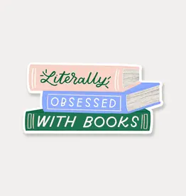Just Follow Your Art Literally Obsessed with Books Sticker